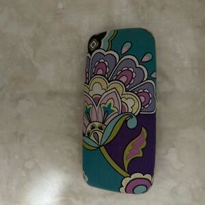 Vera Bradley Floral Glasses Case - Teal and Purple
